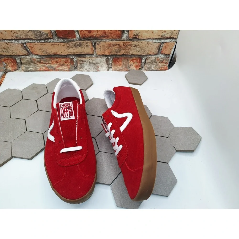 Vans Sport Low Track Sport Red Suede Gum Sole Men's Sz 13 Low Profile Rare 2024
